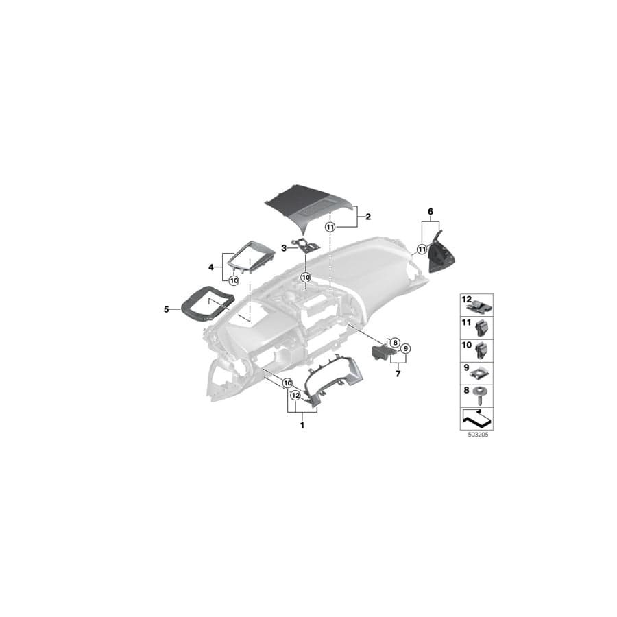 Genuine BMW 51459396268 G15 F92 G14 Cover, Center Speaker (Inc. 840i, M8 & M850iX)