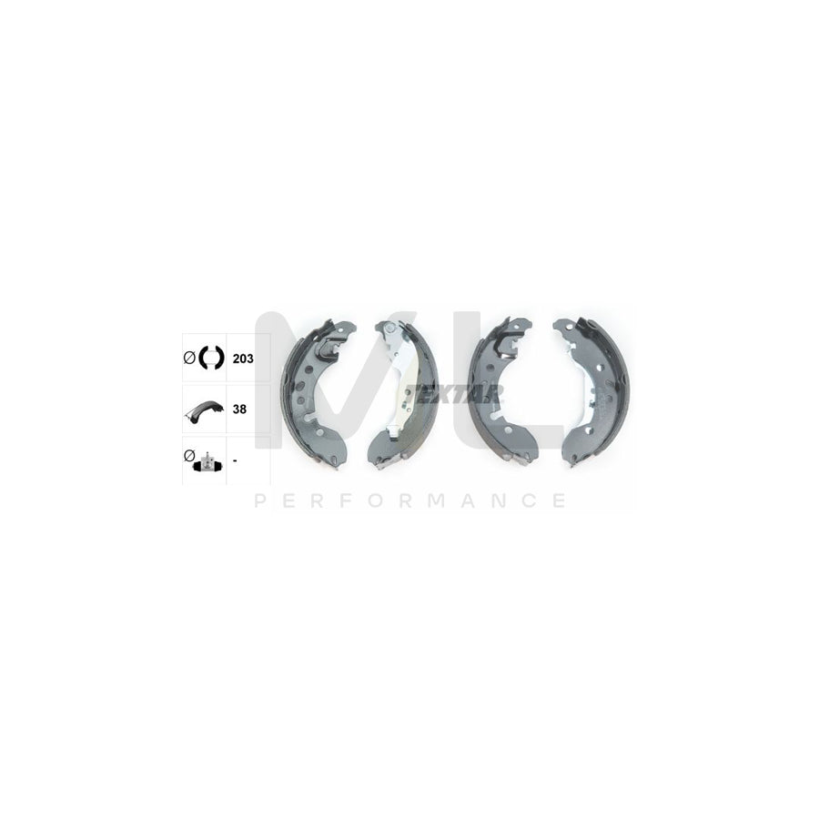 TEXTAR 91080700 Brake Shoe Set with handbrake lever