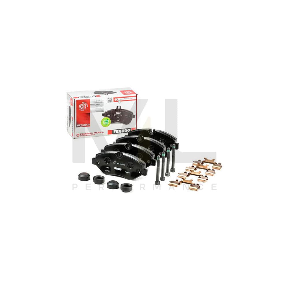 Ferodo Premier Eco Friction FVR4036 Brake Pad Set Prepared for Wear Indicator, With Brake Caliper Screws, With Piston Clip, With Accessories