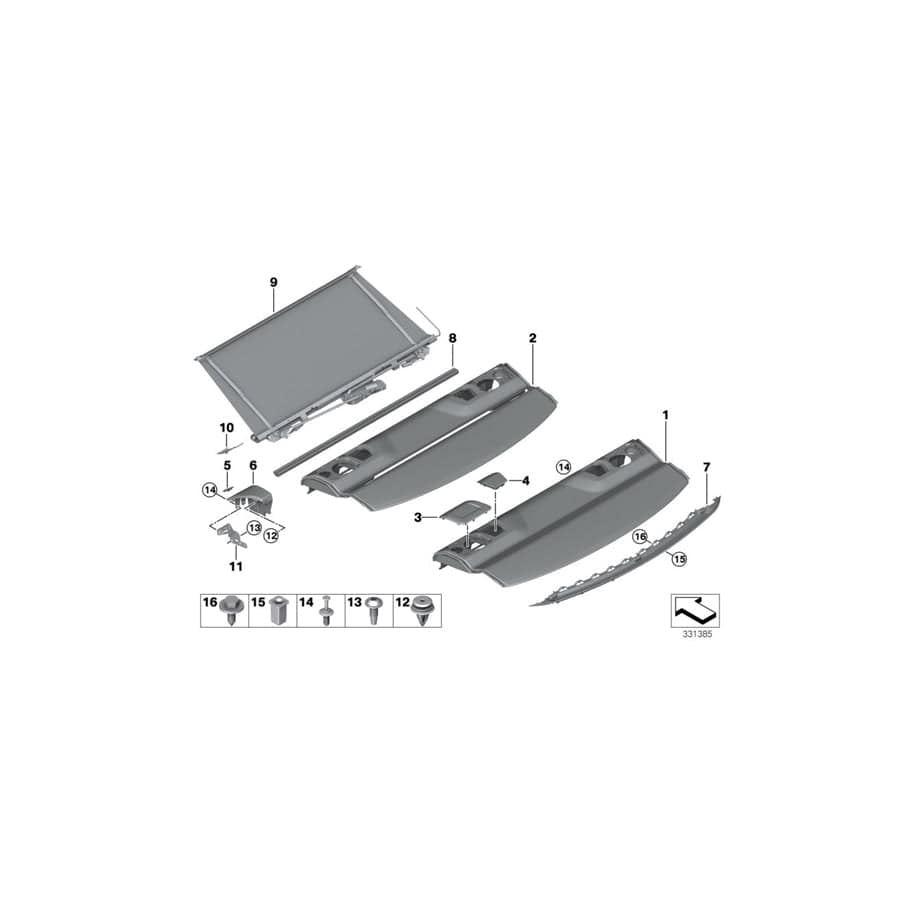 Genuine BMW 51467321373 F82 F32 Storage Tray, Retracting Sun Blind SCHWARZ (Inc. 428iX, 420dX & 428i)