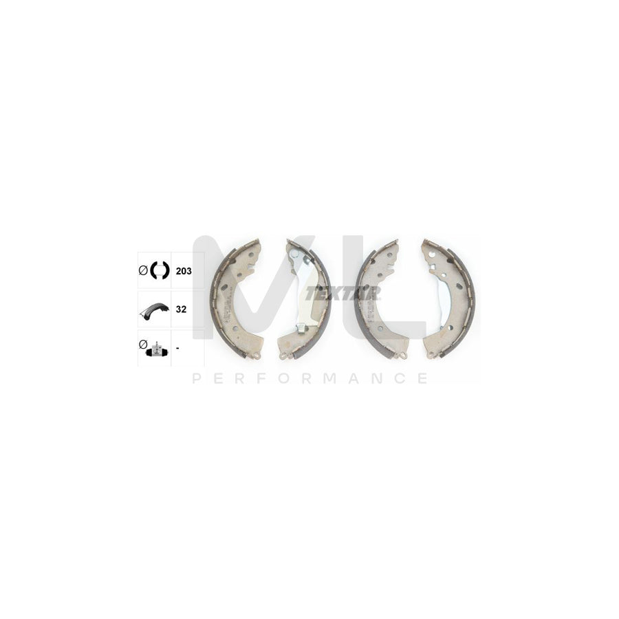 TEXTAR 91072600 Brake Shoe Set with handbrake lever