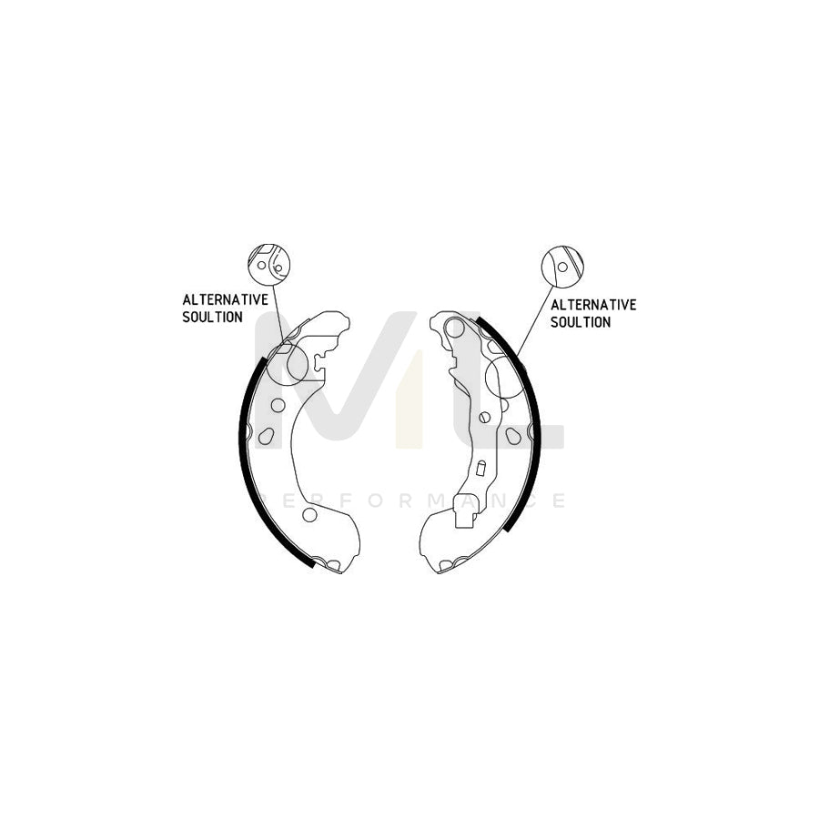 HELLA 8DB 355 002-801 Brake Shoe Set with handbrake lever | ML Performance Car Parts