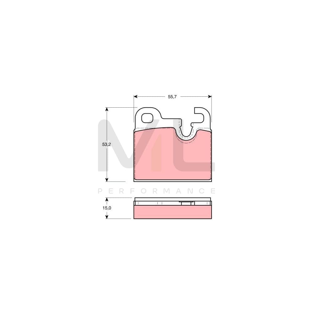 TRW Gdb259 Brake Pad Set Prepared For Wear Indicator
