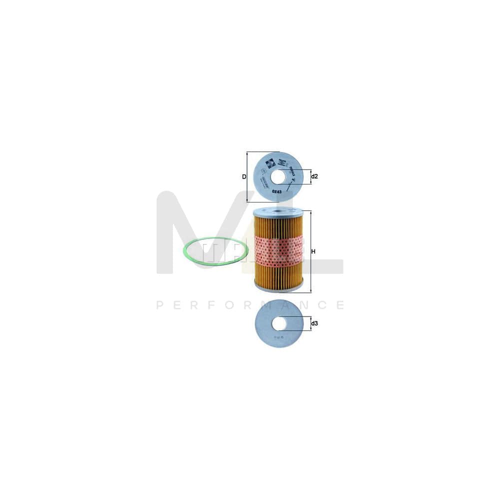 MAHLE ORIGINAL OX 43D Oil Filter for Filter Insert | ML Performance Car Parts