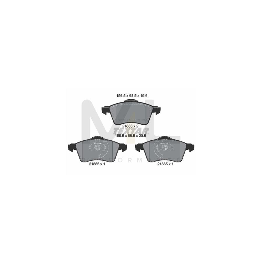TEXTAR 2188302 Brake pad set not prepared for wear indicator