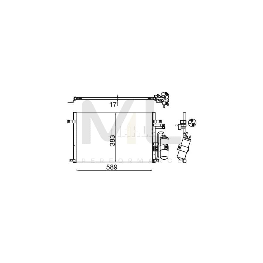 MAHLE ORIGINAL AC 644 000S Air conditioning condenser with dryer, with seal ring | ML Performance Car Parts