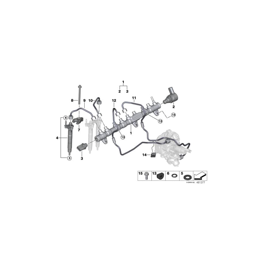 Genuine BMW 13538596232 G12 G21 G32 High Pressure Pipe (Inc. X6 30dX, 730d & 740dX)