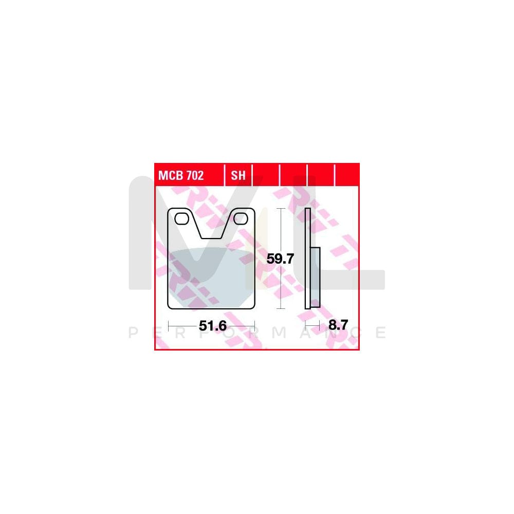 TRW Organic Allround Mcb702 Brake Pad Set