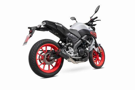 Scorpion PYA118SYSBCER Yamaha MT-125 Euro 4 Red Power Full System - Black Ceramic Coated Sleeve | ML Performance UK UK