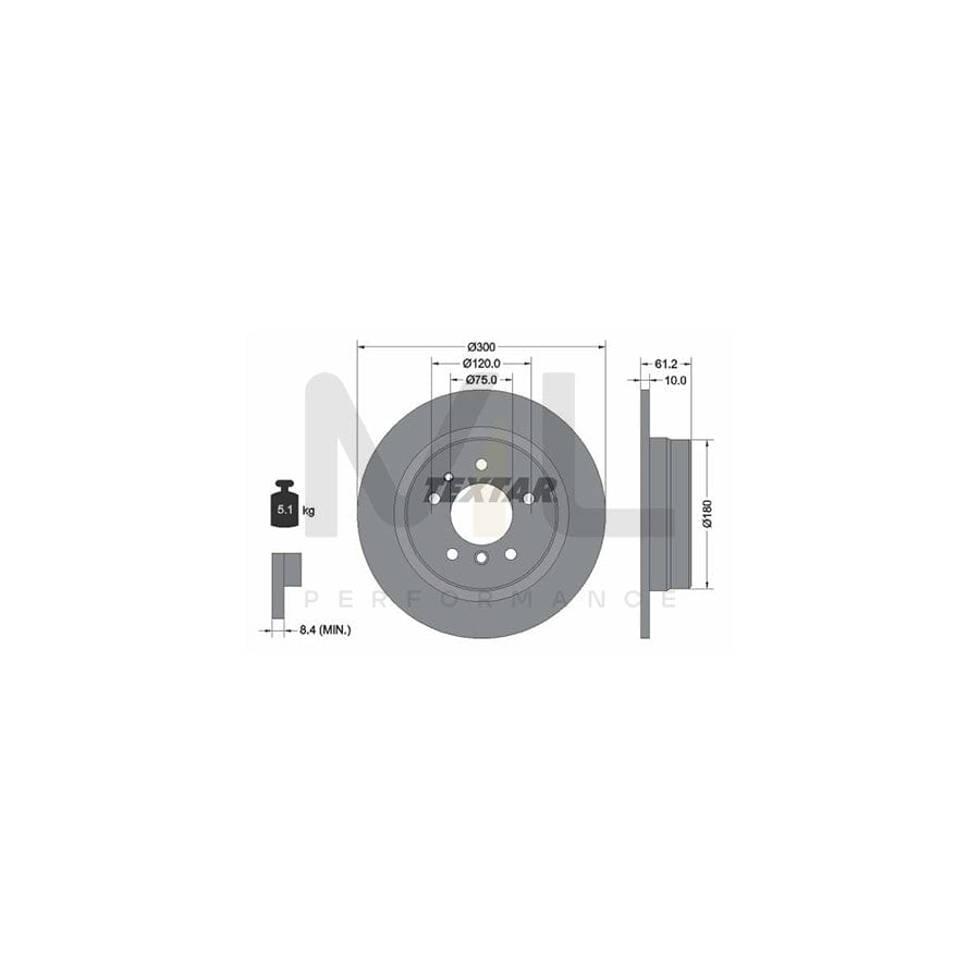 TEXTAR 92042300 Brake Disc for BMW 5 Series Solid, without wheel hub, without wheel studs  - 1 piece