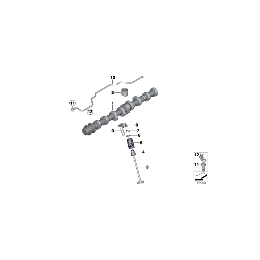 Genuine BMW 11317616470 F36 E89 F20 Camshaft Exhaust (Inc. X4 28iX, 220i & X4 20iX)