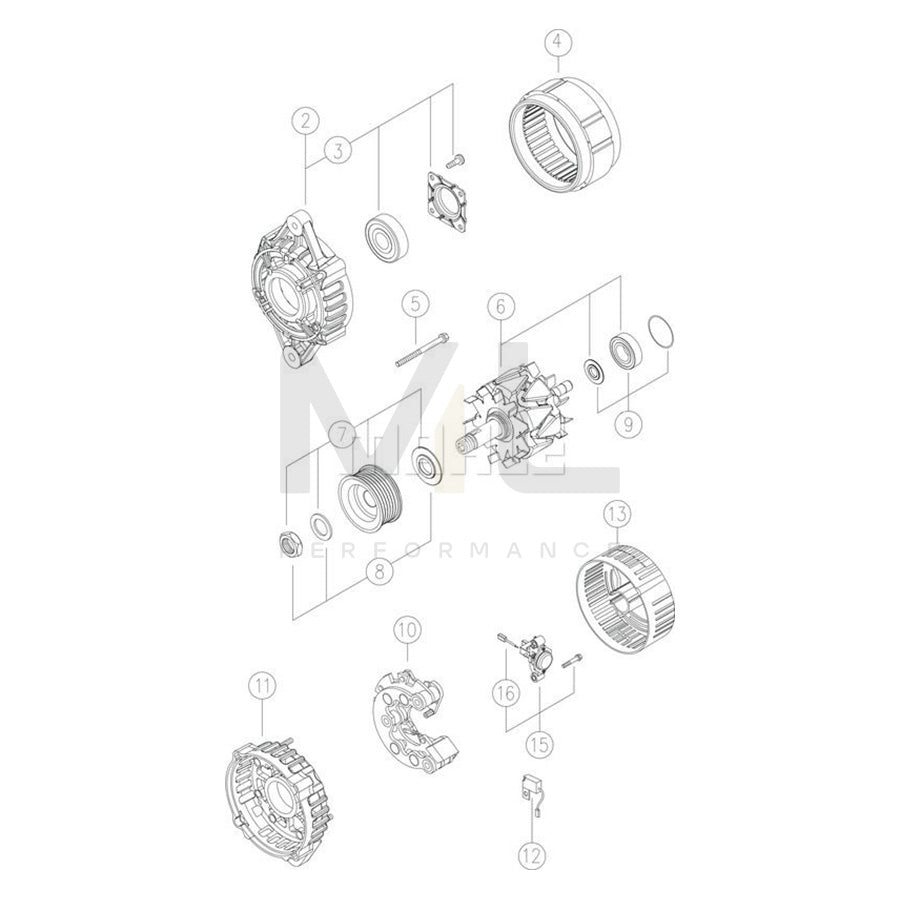 MAHLE ORIGINAL MG 343 Alternator 14V, 70A | ML Performance Car Parts
