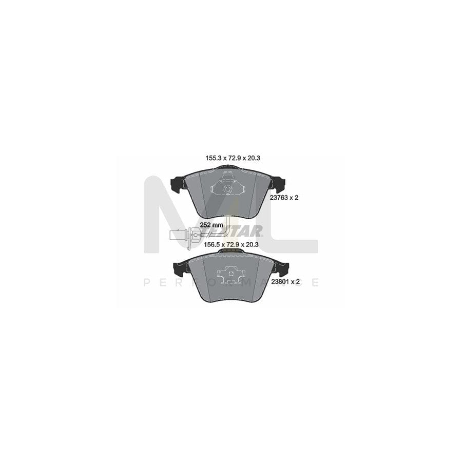 TEXTAR 2376302 Brake pad set with integrated wear warning contact