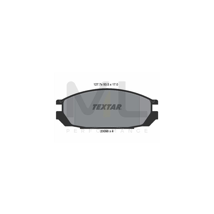 TEXTAR 2009801 Brake pad set not prepared for wear indicator