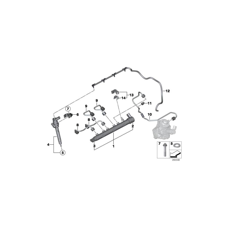 Genuine BMW 13538576298 E90 E92 F07 Exch. Injector (Inc. 120d, 520d ed & X1 20d ed)