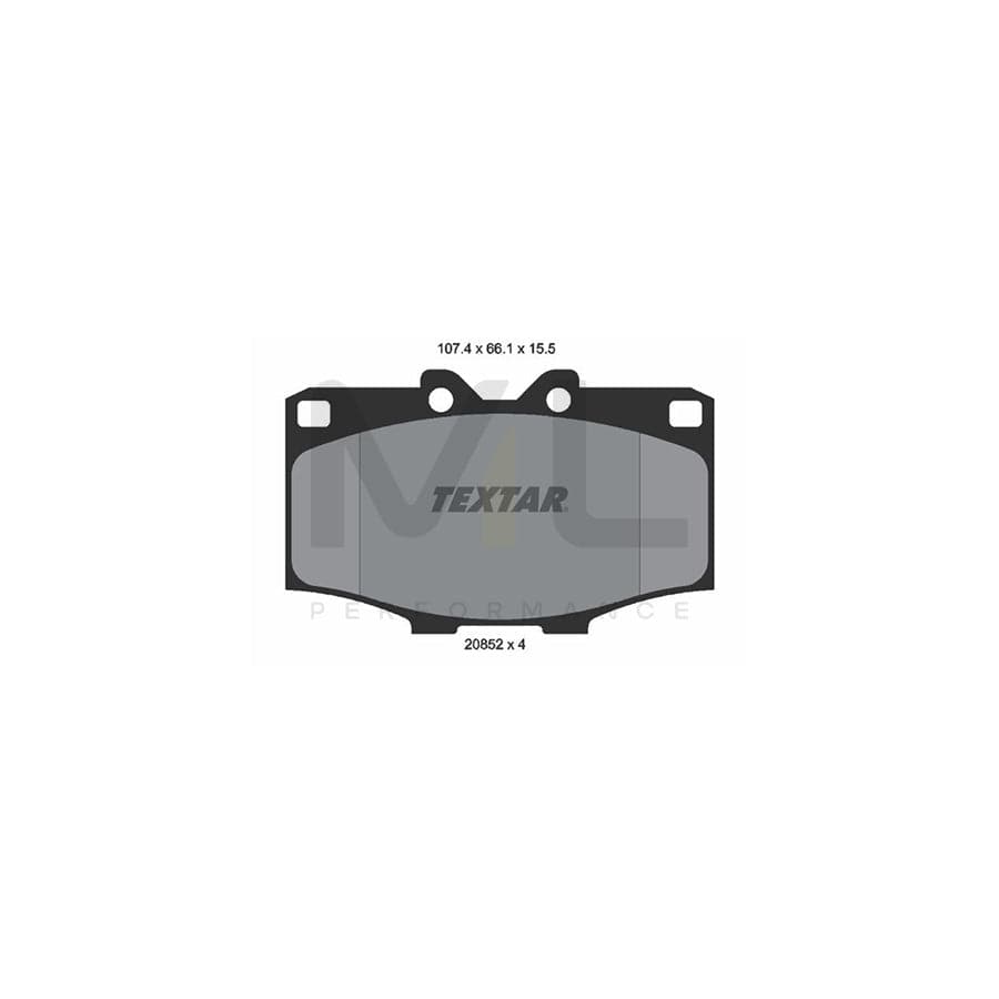TEXTAR 2085201 Brake pad set not prepared for wear indicator