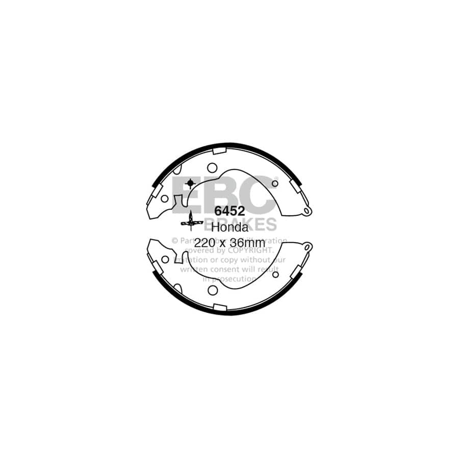 EBC 6452 Honda Suzuki Rear Brake Shoes - Akebono Caliper 1 | ML Performance UK Car Parts