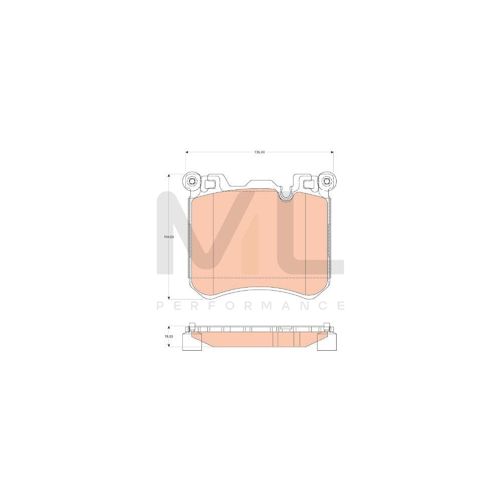 TRW Gdb1826 Brake Pad Set Prepared For Wear Indicator