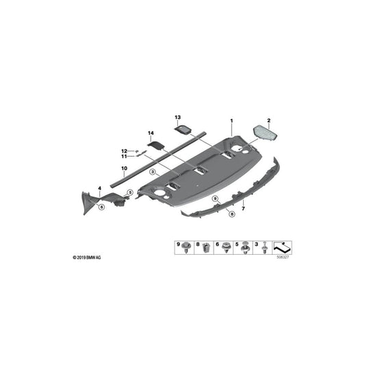 Genuine BMW 51466999473 F44 Cover, Luggage Screen BLACK (Inc. 218i, 228iX & 220d)