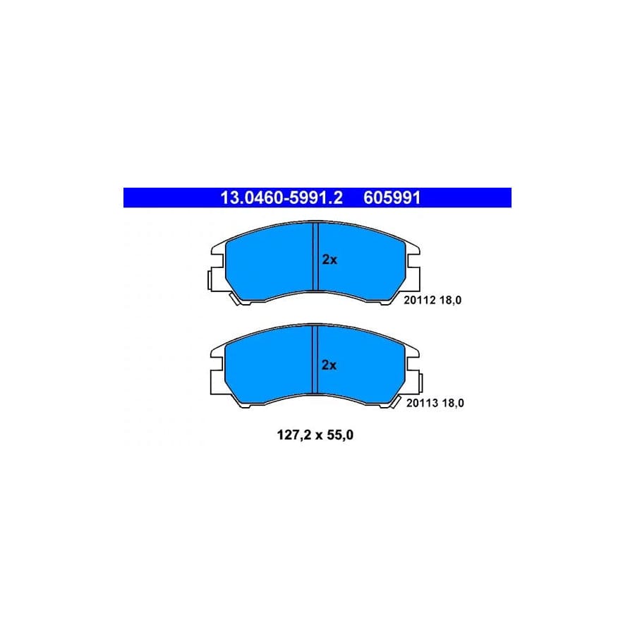 ATE 13.0460-5991.2 Brake Pad Set for Subaru Xt Coupe (Xt)