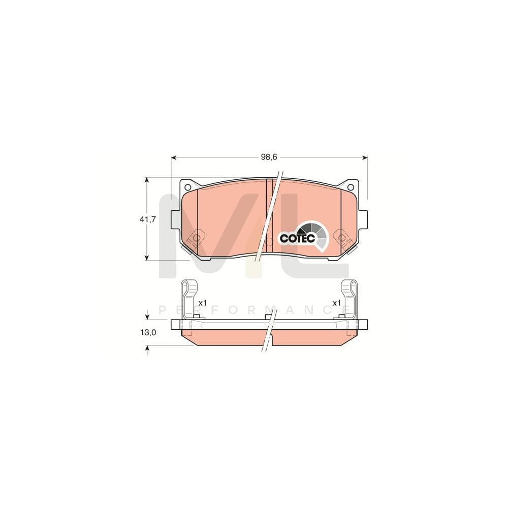 TRW Cotec Gdb3203 Brake Pad Set With Acoustic Wear Warning