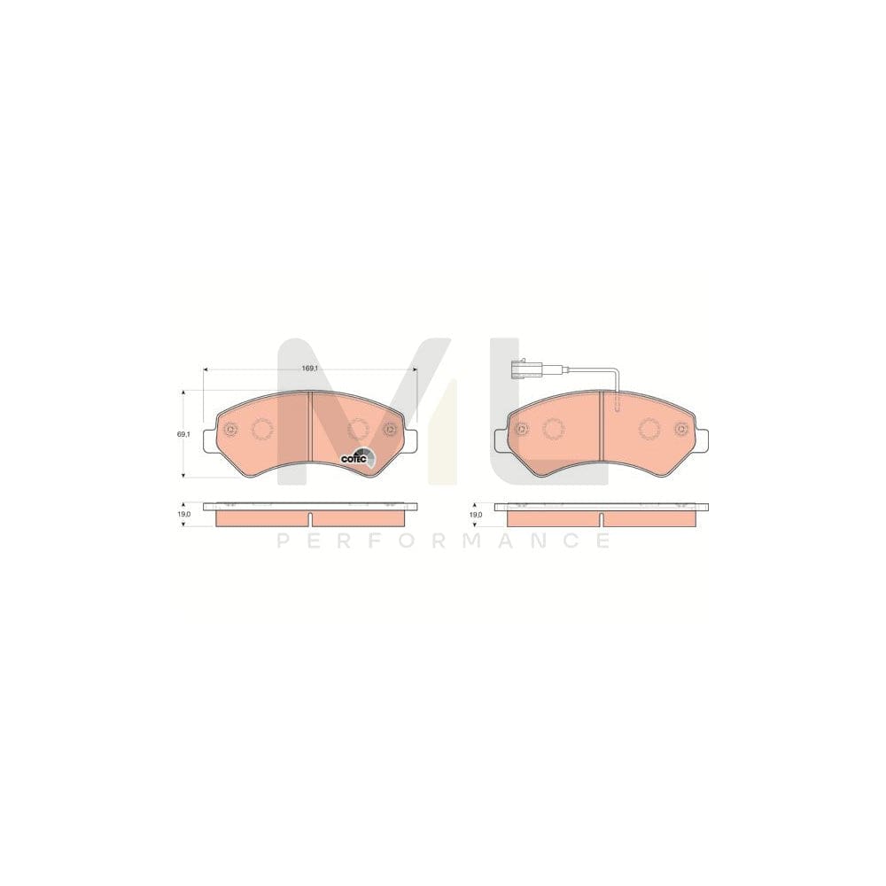TRW Cotec Gdb1703 Brake Pad Set Incl. Wear Warning Contact, With Brake Caliper Screws, With Accessories