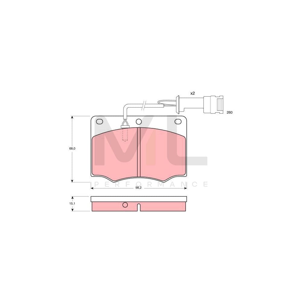 TRW Gdb691 Brake Pad Set For Ford Granada Incl. Wear Warning Contact