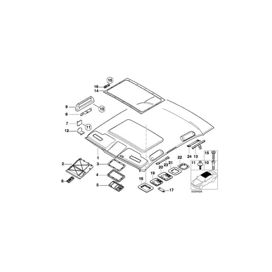 Genuine BMW 51448205880 E38 Cover Sliding Roof Motor HELLGRAU (Inc. 728iL, 750iL & 730i)