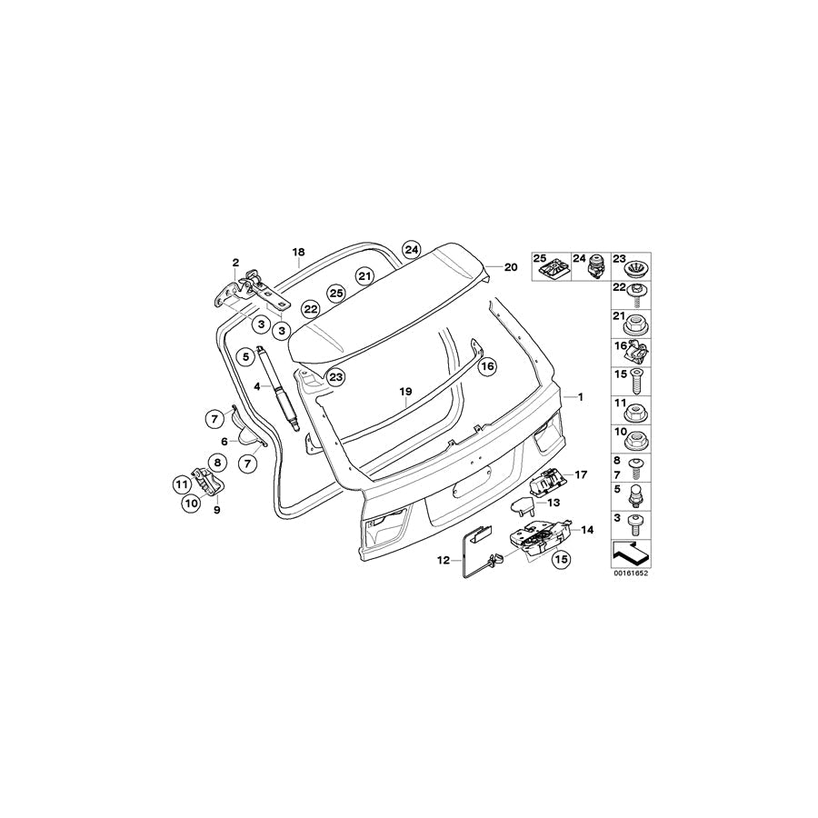 Genuine BMW 51247170936 E70 Bowden Cable, Trunk Lid (Inc. X5)
