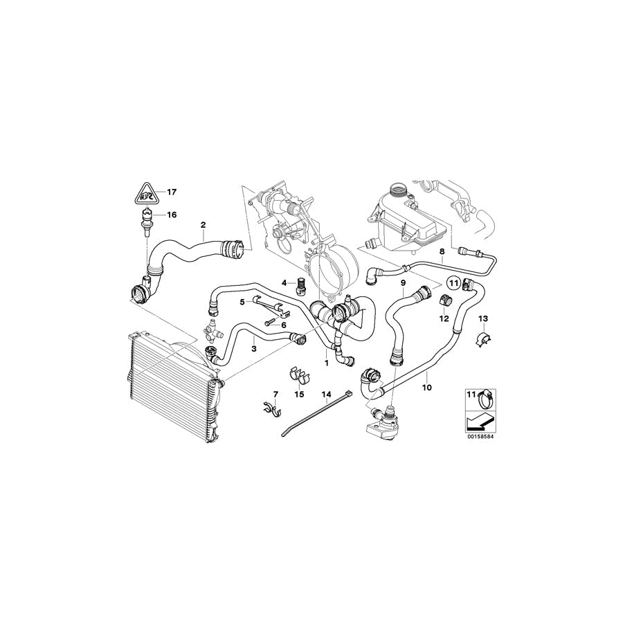 Genuine BMW 11531439133 E53 Hose Clamp (Inc. X5 4.4i & X5 4.6is)