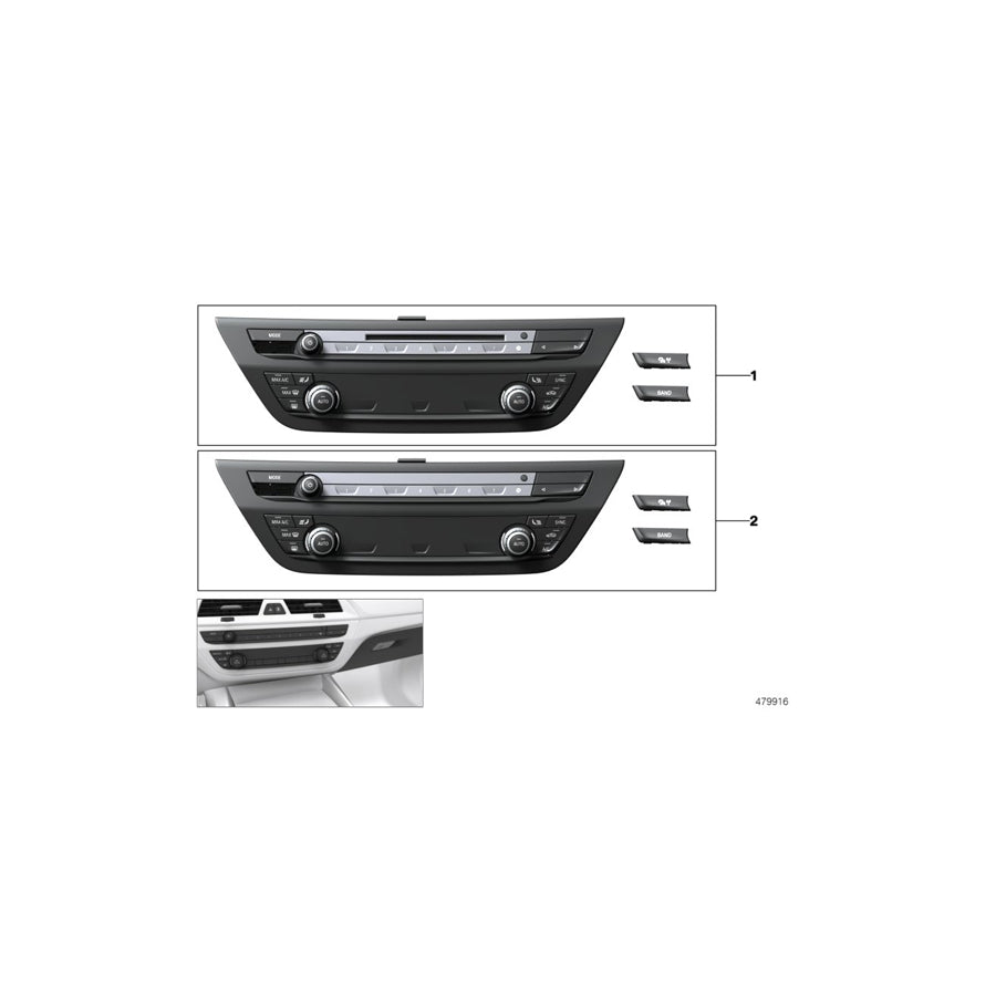 Genuine BMW 61316993501 G31 G32 G30 Rep. Kit For Radio/Climate Cont. Panel (Inc. 530i, 518d & 530eX)