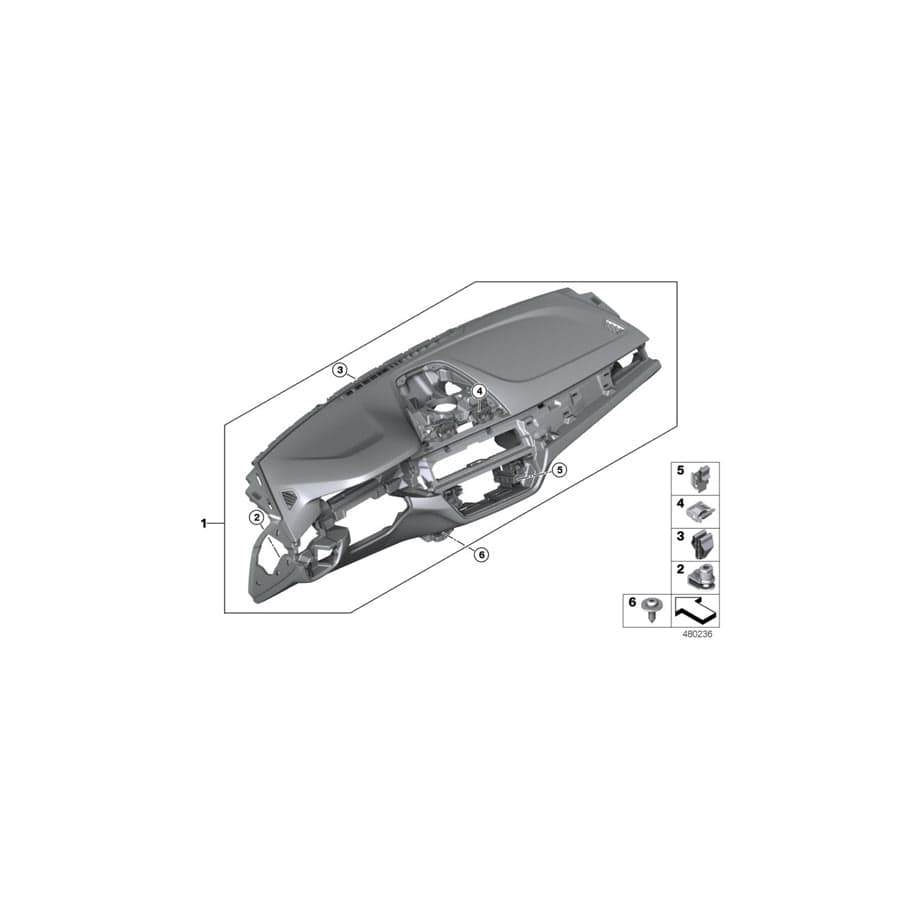 Genuine BMW 51459868771 G30 G31 Instrument Panel Headup Display SCHWARZ/WEISS (Inc. 540i, 520d ed & 520d)