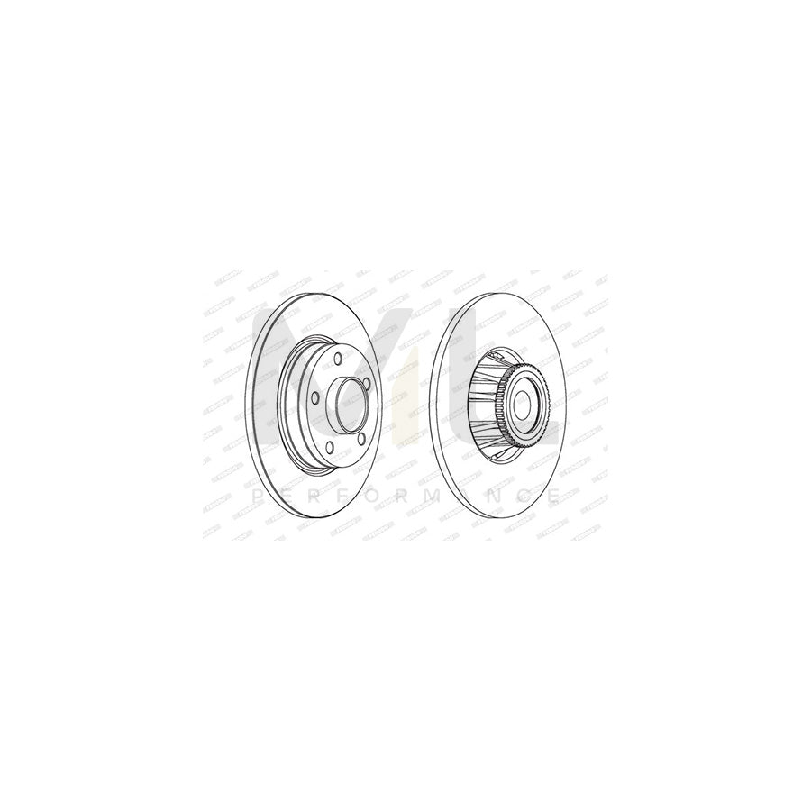 Ferodo Premier DDF1623 Brake Disc Solid, With Abs Sensor Ring  - Pair