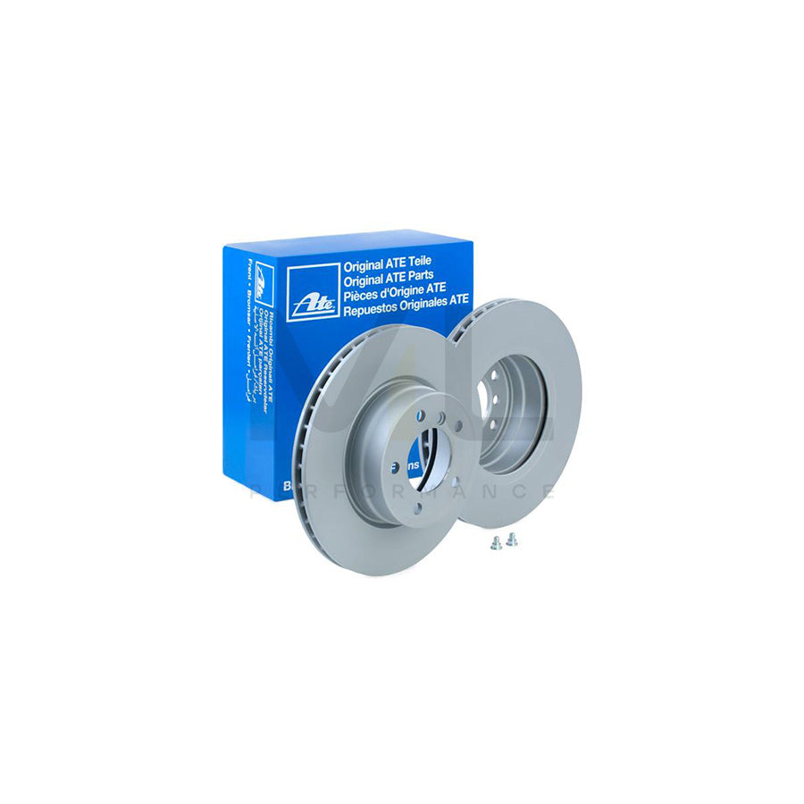ATE 24.0124-0181.1 Brake Disc for BMW 5 Series Vented, Coated, High-carbon, with bolts/screws  - 1 piece