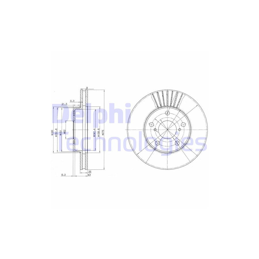 Delphi Bg3856 Brake Disc For Toyota Rav4 Ii Off-Road (Xa20)
