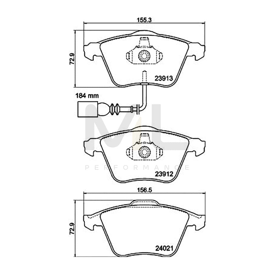 TEXTAR 2391302 Brake pad set with integrated wear warning contact