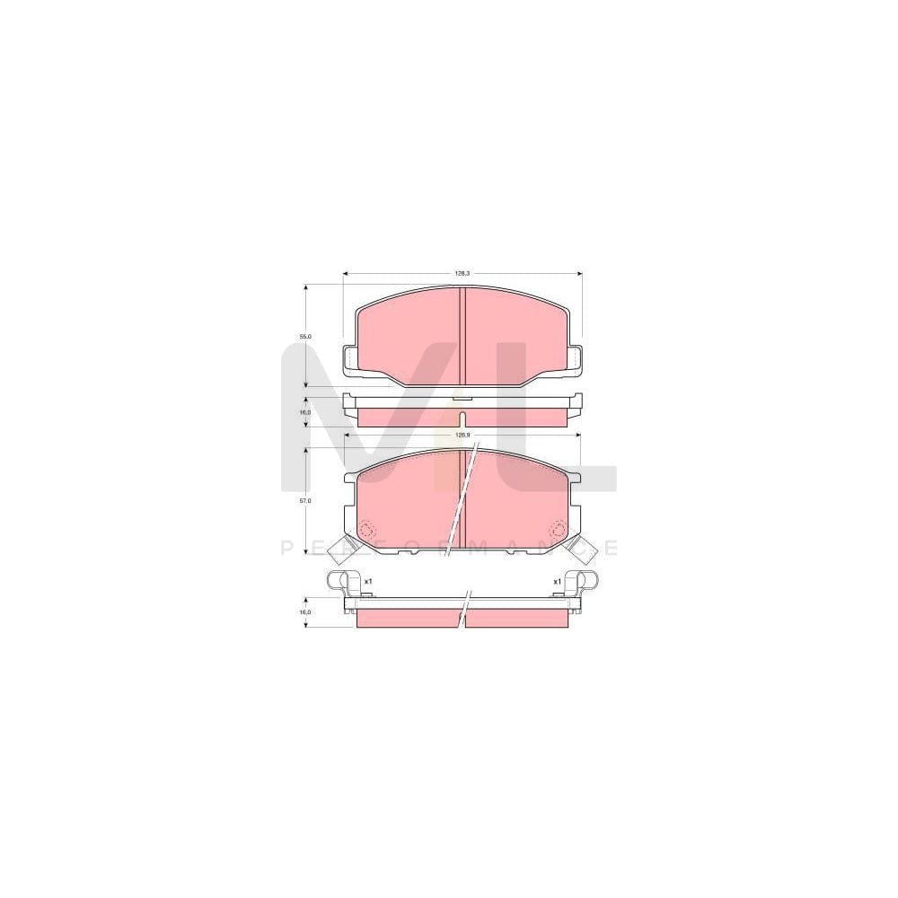 TRW Gdb869 Brake Pad Set For Toyota Celica Iii Coupe (A60) Incl. Wear Warning Contact