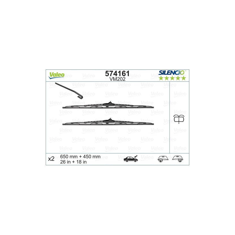 Valeo Silencio, Silencio Conventional Set 574161 Wiper Blade
