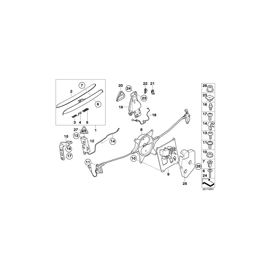Genuine BMW 51247120472 Bowden Cable, Emergency Unlocking (Inc. Cooper S, Cooper D & Coop.S JCW)