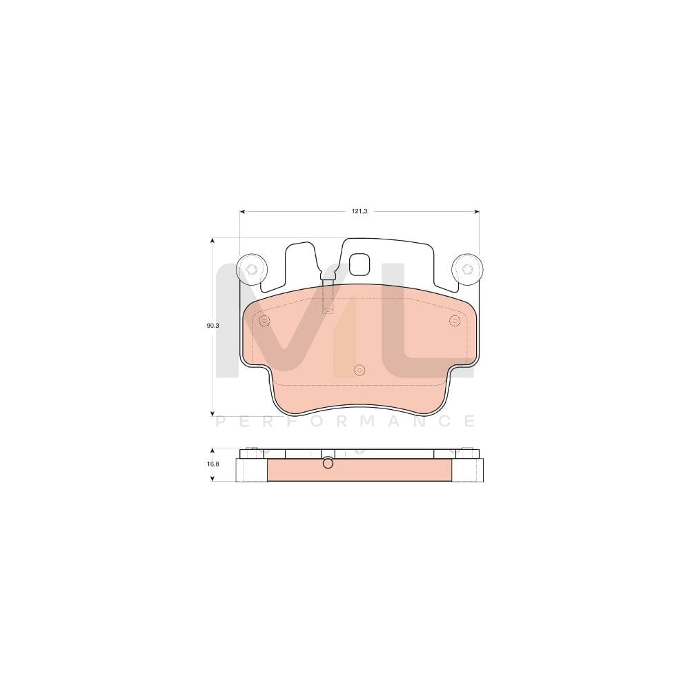 TRW Gdb1742 Brake Pad Set Prepared For Wear Indicator, With Counterweights