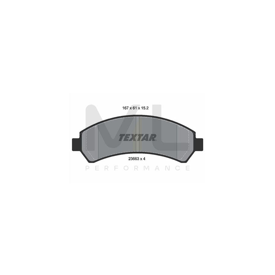 TEXTAR 2366301 Brake pad set for CHEVROLET BLAZER S10 not prepared for wear indicator