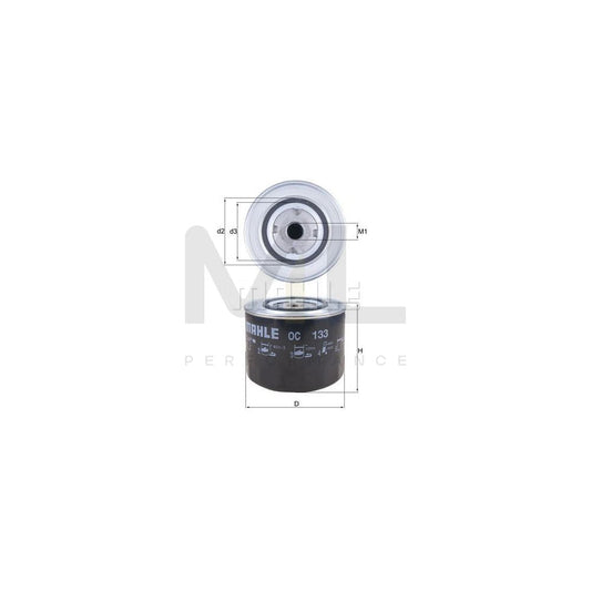 MAHLE ORIGINAL OC 133 Oil Filter Spin-on Filter, with one anti-return valve | ML Performance Car Parts