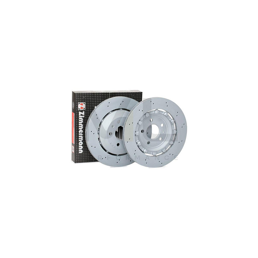 ZIMMERMANN FORMULA Z COAT Z 100.3366.70 Brake Disc for AUDI A5 Perforated, Two-piece brake disc, Vented, Coated, Alloyed / High-carbon  - 1 piece