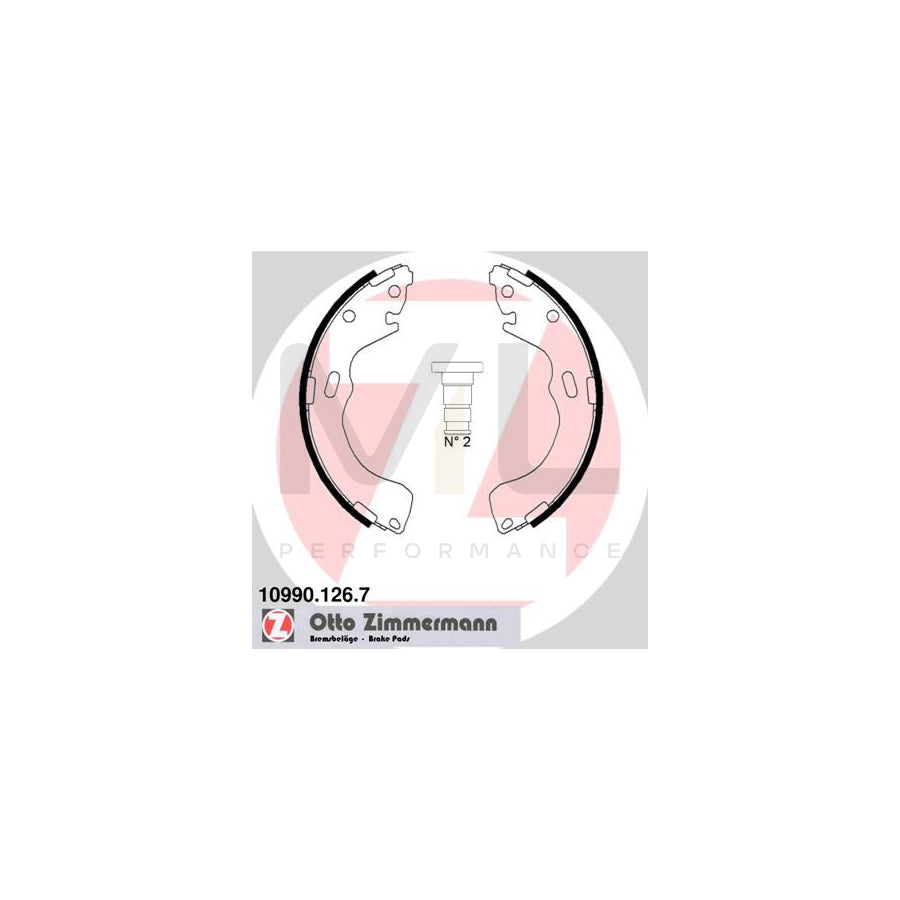 ZIMMERMANN 10990.126.7 Brake Shoe Set with accessories