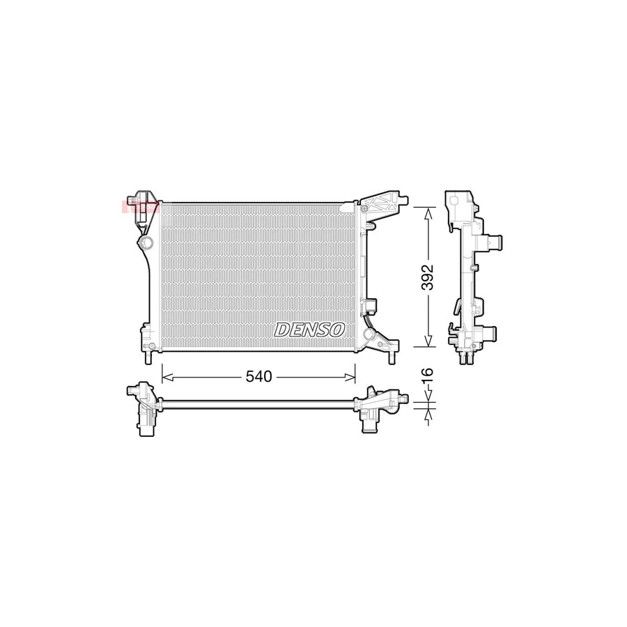DENSO DRM09165 Engine Radiator for Fiat 500L (351, 352)
