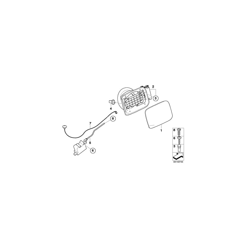 Genuine BMW 67116987631 E93 Filler Flap Actuator (Inc. 323i, 320d & 325i)
