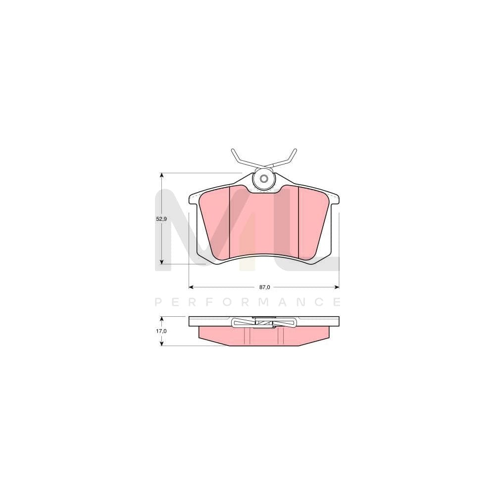 TRW Gdb1267 Brake Pad Set Not Prepared For Wear Indicator