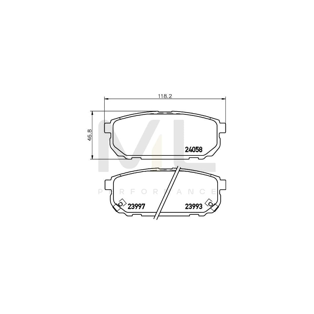 Hella 8DB 355 010-871 Brake Pad Set For Kia Sorento I (Jc) With Acoustic Wear Warning | ML Performance Car Parts