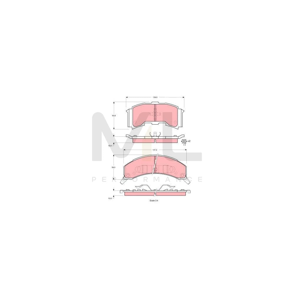TRW Gdb4047 Brake Pad Set Incl. Wear Warning Contact