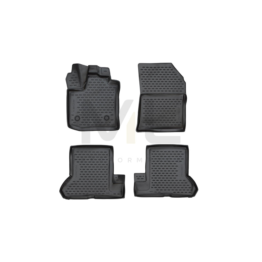RIDEX 215A0902 Floor mat set for DACIA Dokker Estate (KE_) Elastomer, Front and Rear, Quantity: 4, Black